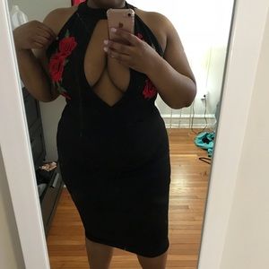 Boohoo Black keyhole dress